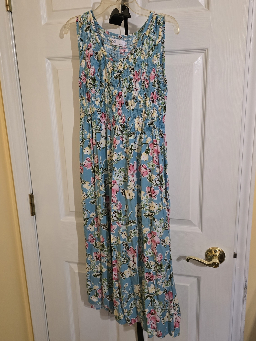 croft & barrow Blue Pink Floral Midi Dress